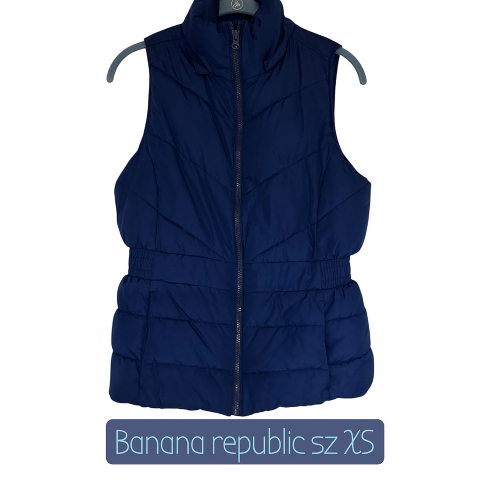 Banana Republic Women's Dark Blue puffer Vest